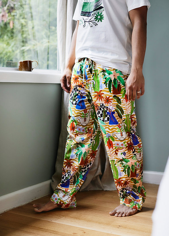 Togetherness Unisex cotton tropical pajama pants