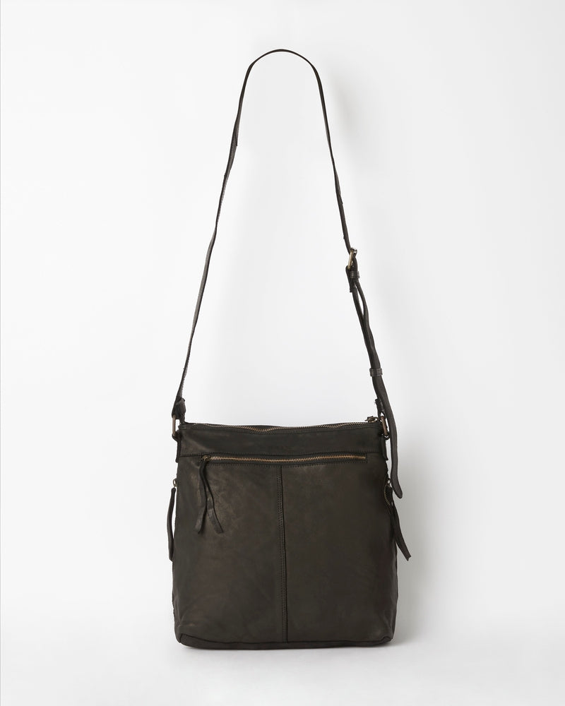 juju & co perforated slouchy bag in black back view