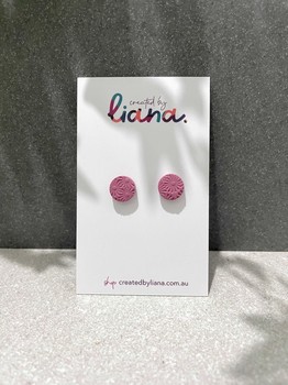 care earrings by liana pink