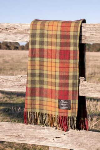 the grampians goods co. recycled wool blanket maple moss