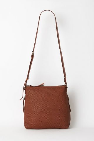 juju & co perforated slouchy bag in cognac