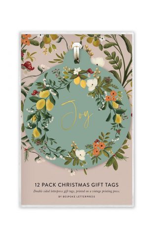 bespoke letterpress 12 pack gift tags Christmas nutcracker bauble