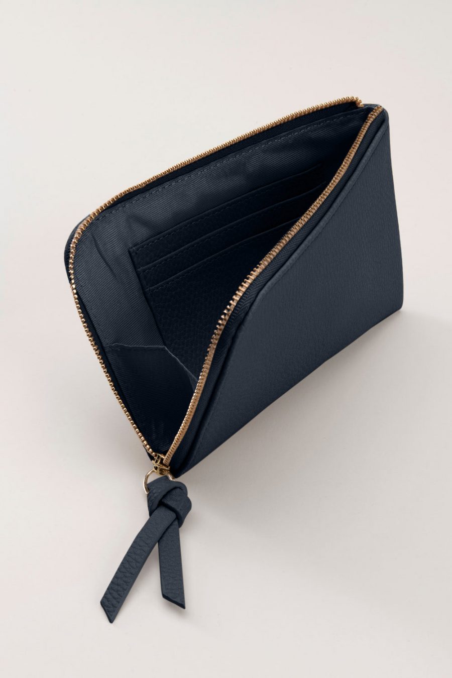 the eleventh small vegan leather pouch in navy