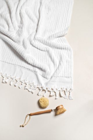miss april turkish cotton bath sheet in white stripes