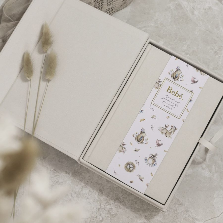 truly amor baby bebe book with keepsake box and pen ivory