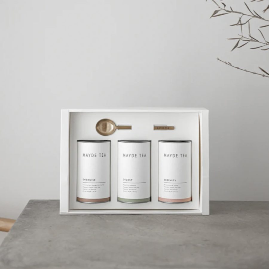 mayde tea daily essentials gift box in sage green