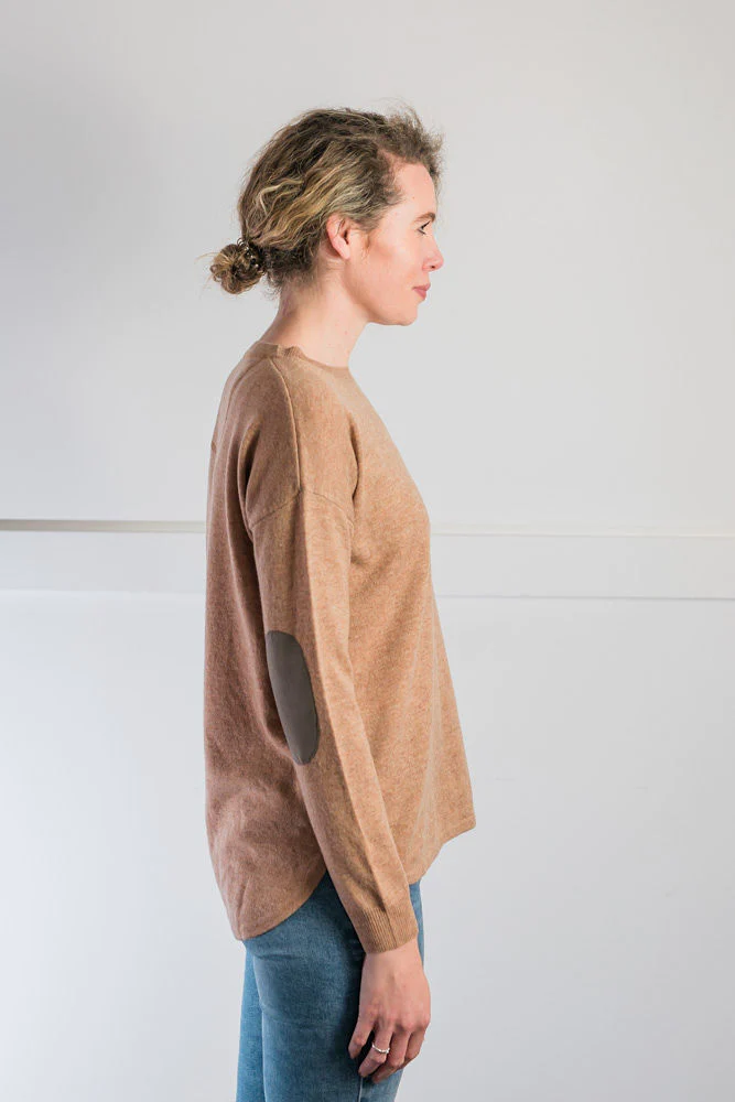 bow and arrow cinnamon swing jumper with brown patches