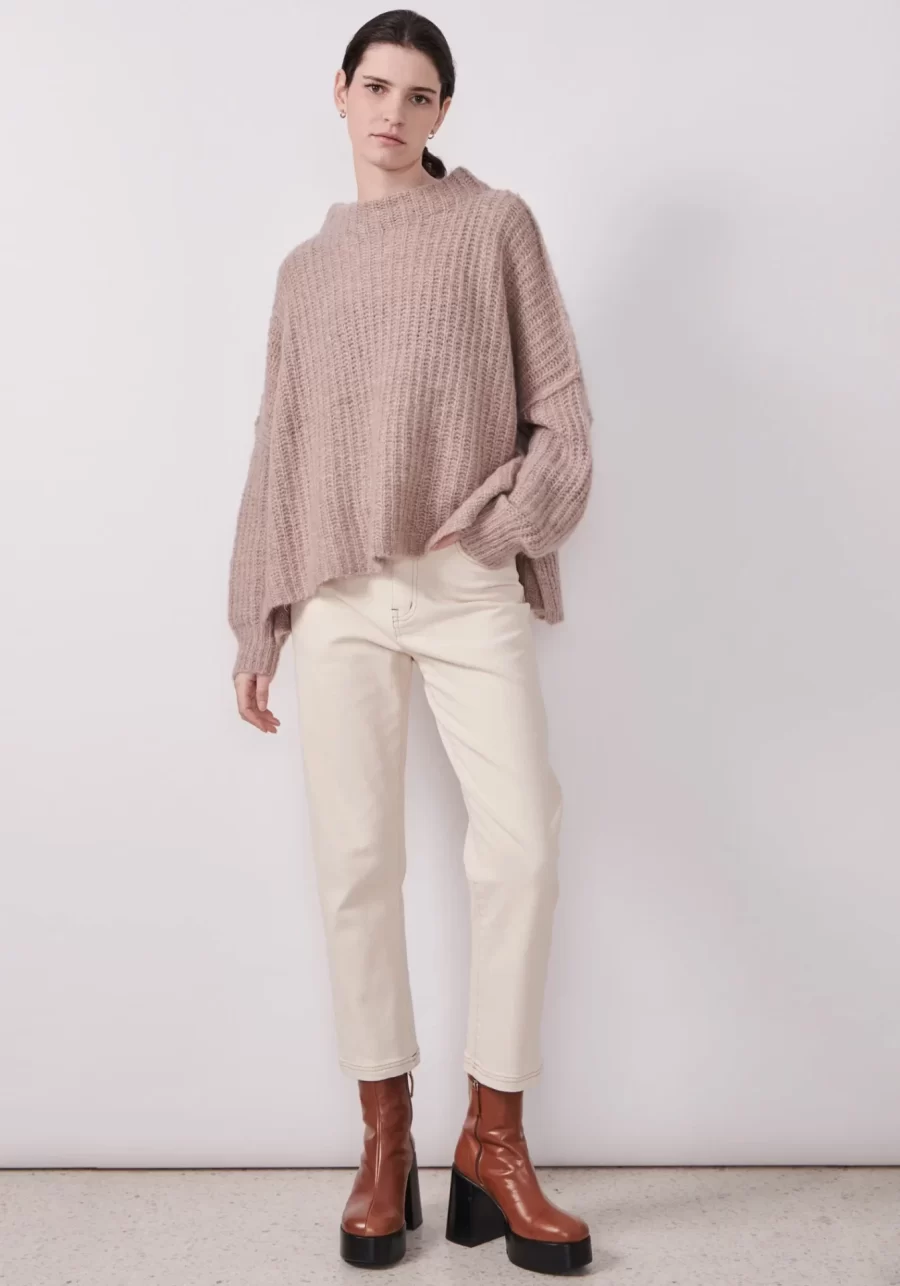pol clothing shire oversized knit in rose
