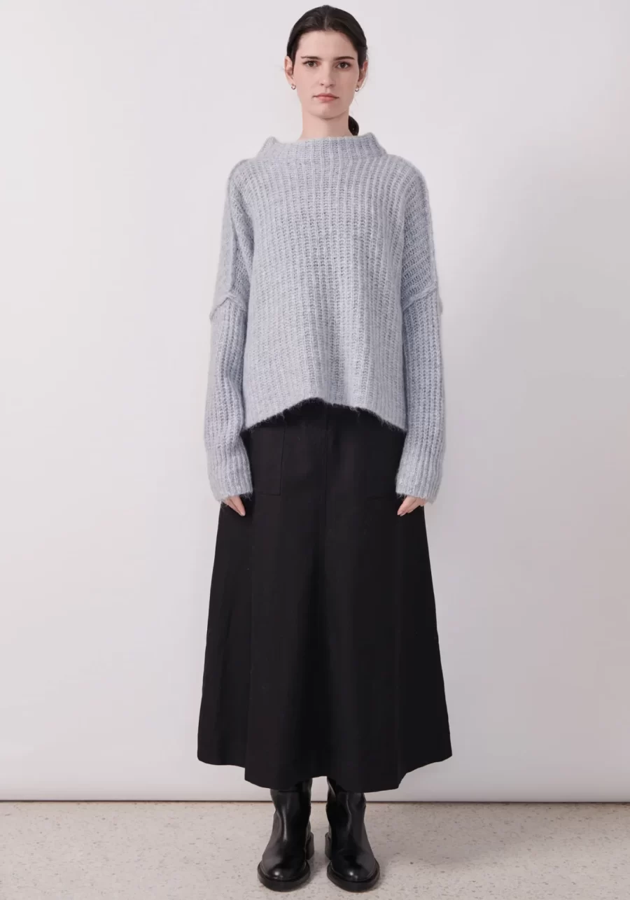 pol clothing shire oversized knit in blue