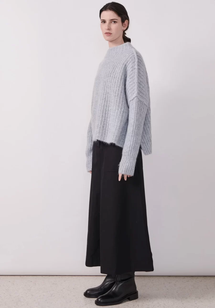 pol clothing shire oversized knit in blue