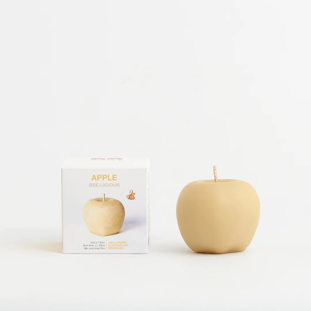 apple queen b beeswax candles
