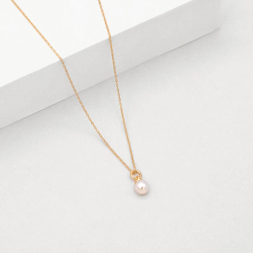 cleo freshwater pearl necklace rose gold linda tahija