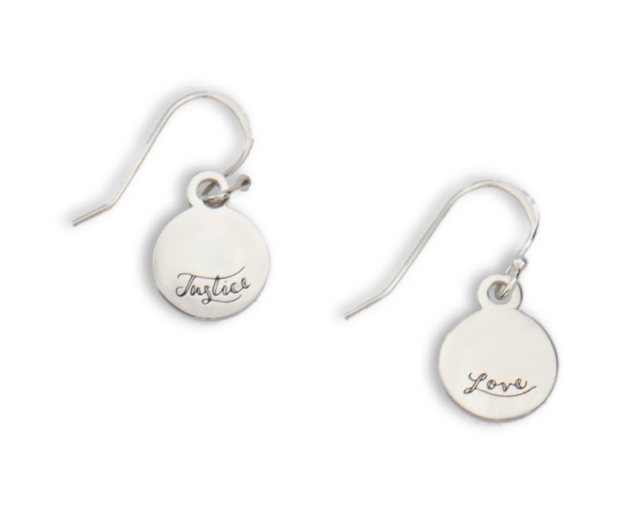 eden love and justice drop earrings silver