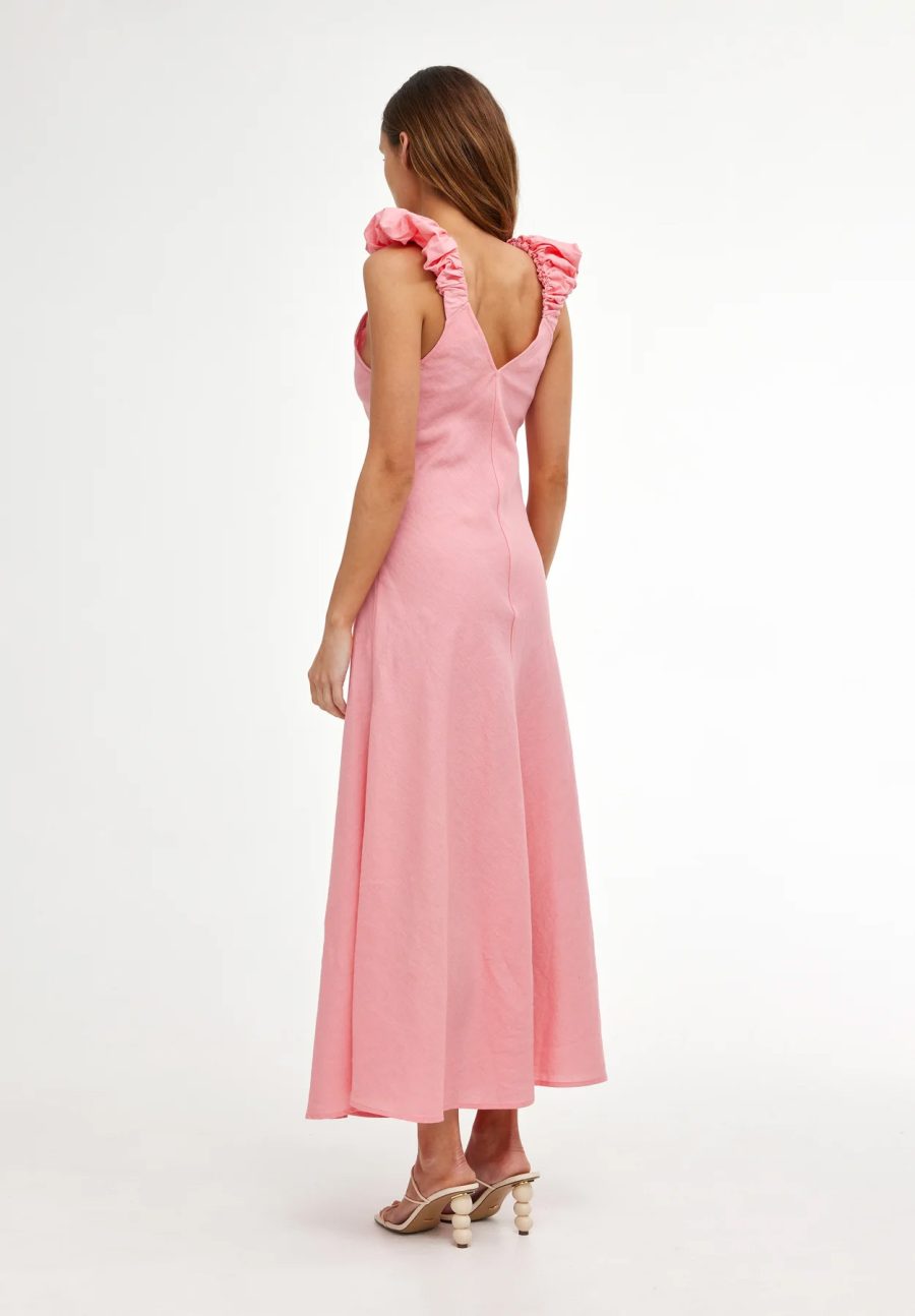 kinney paloma dress in coral pink